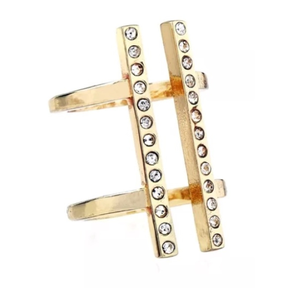 JULES SMITH "DOUBLE ROW PAVE RING" - Picture 3 of 5